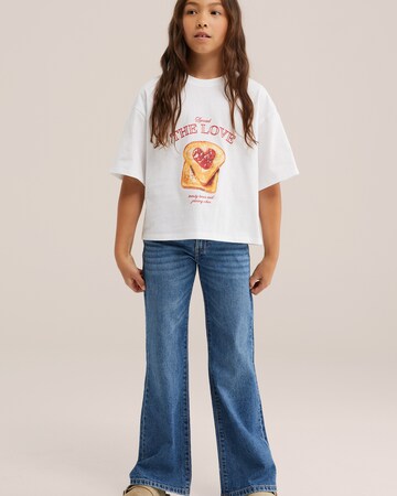 WE Fashion Тениска в бяло