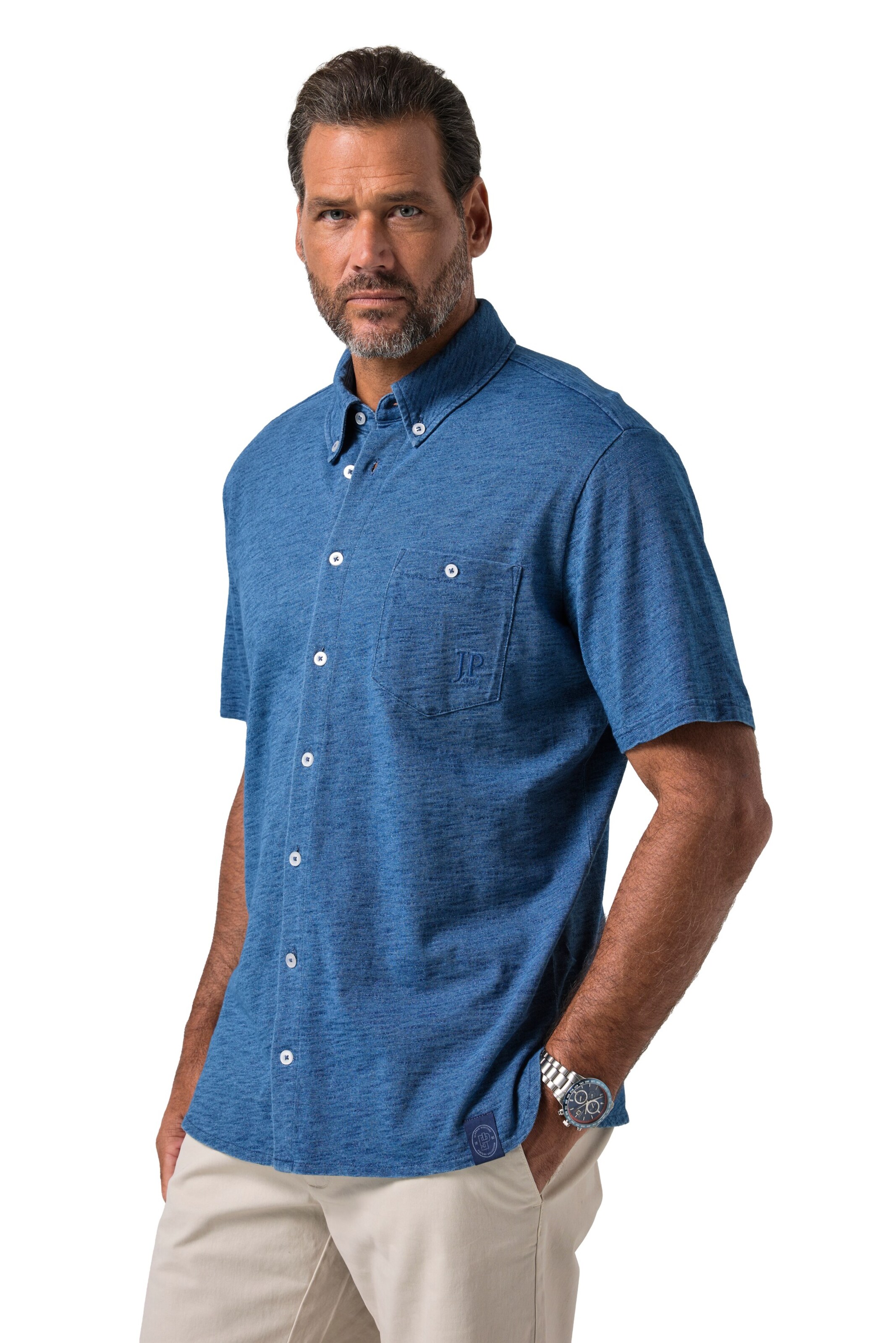 JP1880 Regular Fit Hemd in Blau: Vorderseite