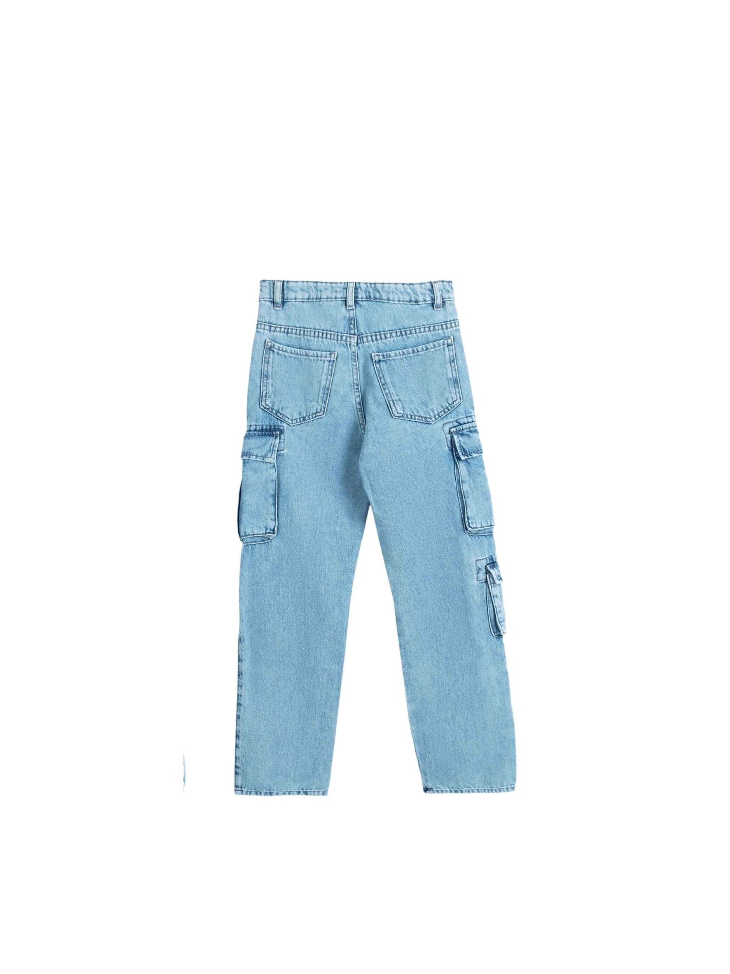 Solang Regular Hose Denim-Cargo-Hose mit Cargotaschen in Blau