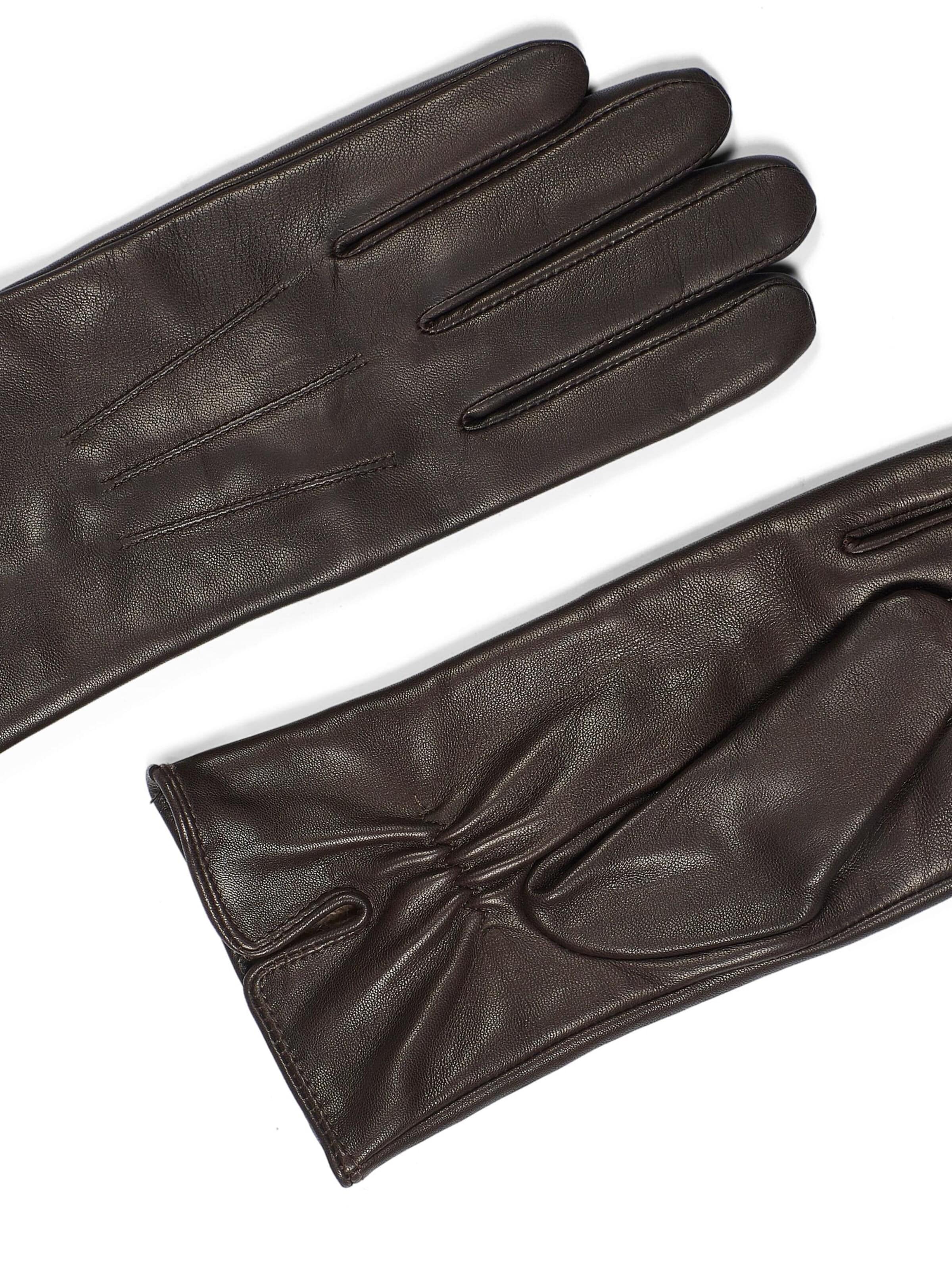 Howard London Full finger gloves 'Women's Leather Gloves Cleo Dark Brown' in Brown