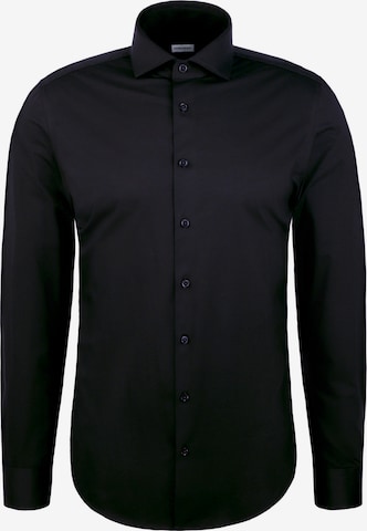 Coupe slim Chemise business 'Schwarze Rose' SEIDENSTICKER en noir : devant