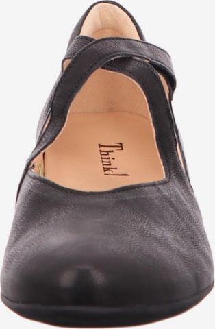 THINK! Ballet Flats with Strap in Brown