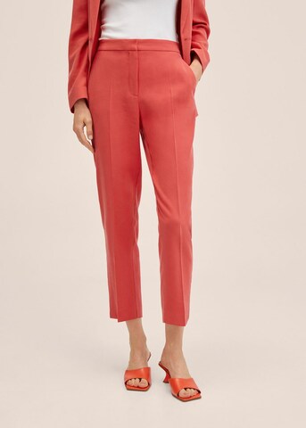 MANGO Regular Pleated Pants 'Tempo' in Red: front