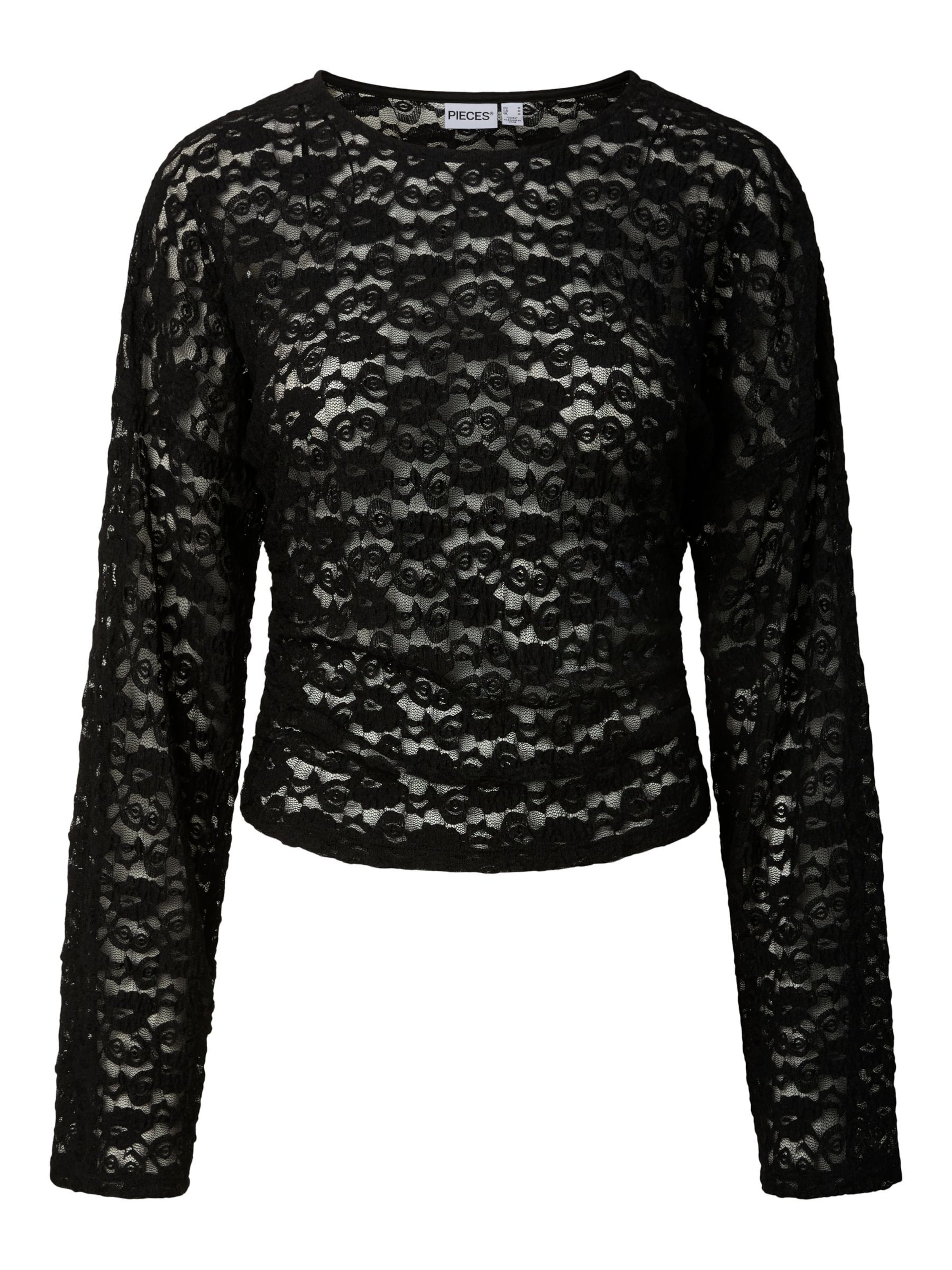 PIECES Shirt 'PCalli' in Black: front