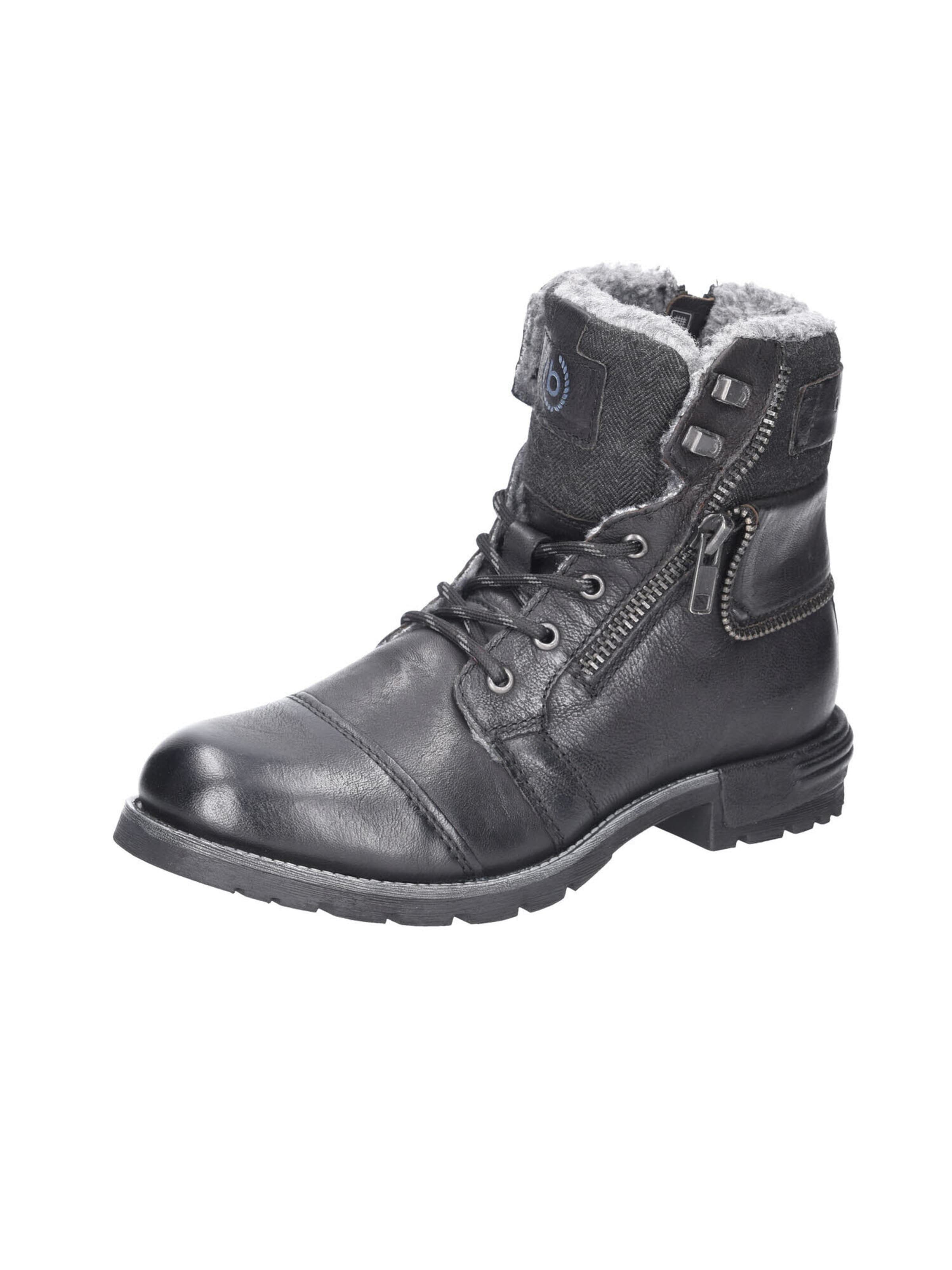 bugatti Lace-Up Boots in Silver: front