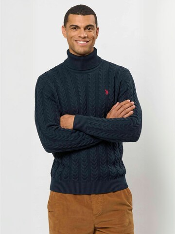 U.S. POLO ASSN. Sweter ' UMDashe ' w kolorze niebieski: przód