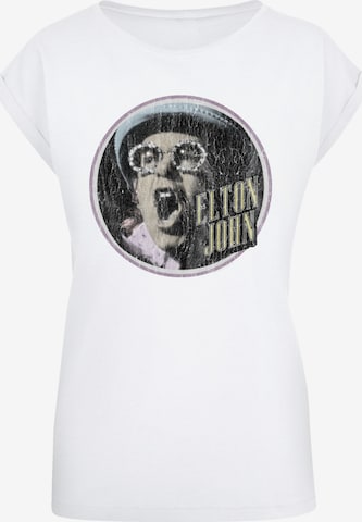 F4NT4STIC Shirt 'Elton John Vintage Circle' in Wit: voorkant