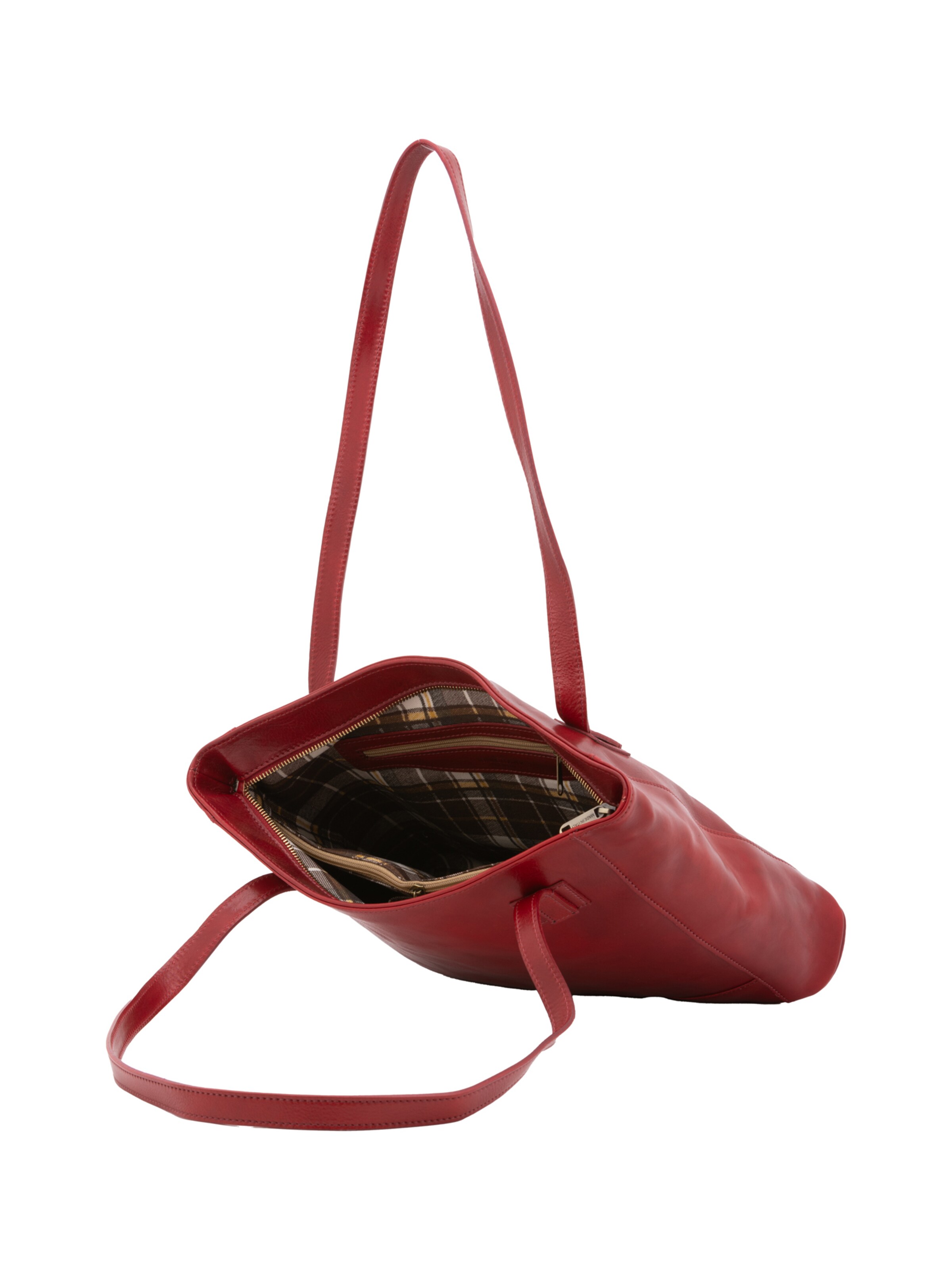 Borsa a spalla 'Borsa a Spalla Donna Cressa Vera Pelle Vacchetta - Chiusura Zip' di I Fratelli in rosso