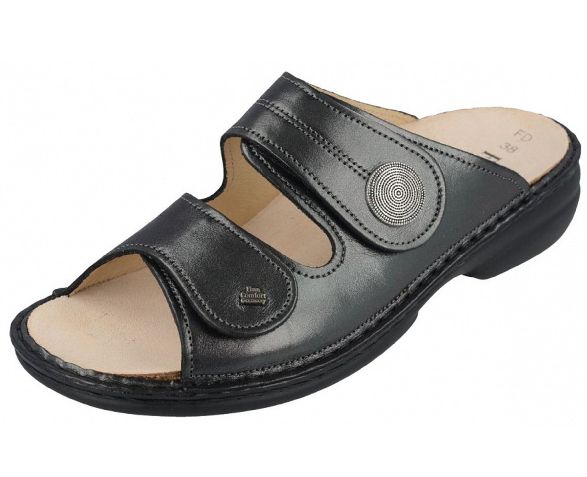 Finn Comfort Pantolette in Schwarz: Vorderseite
