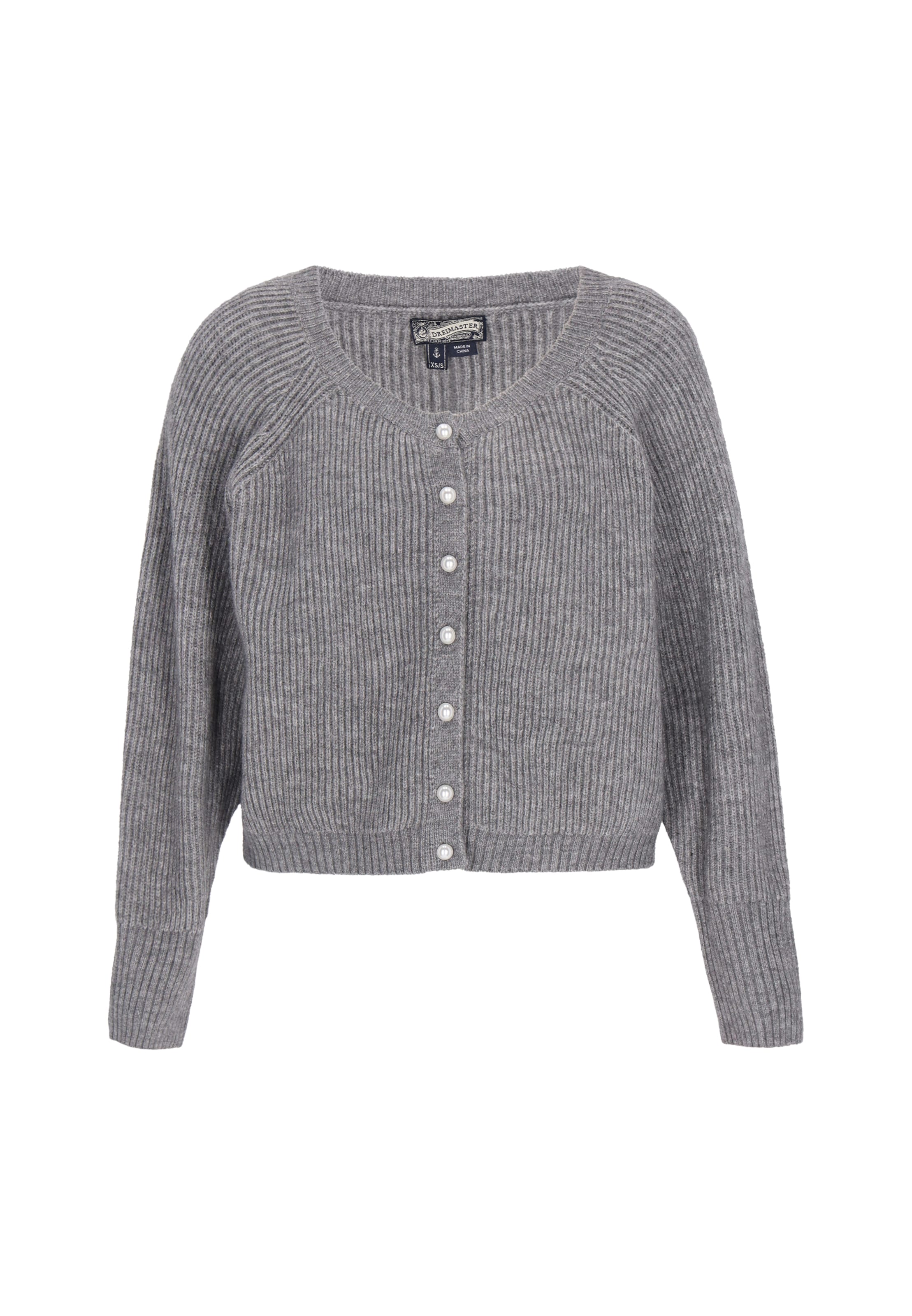 DreiMaster Vintage Strickjacke 'Vintage' in Grau: Vorderseite