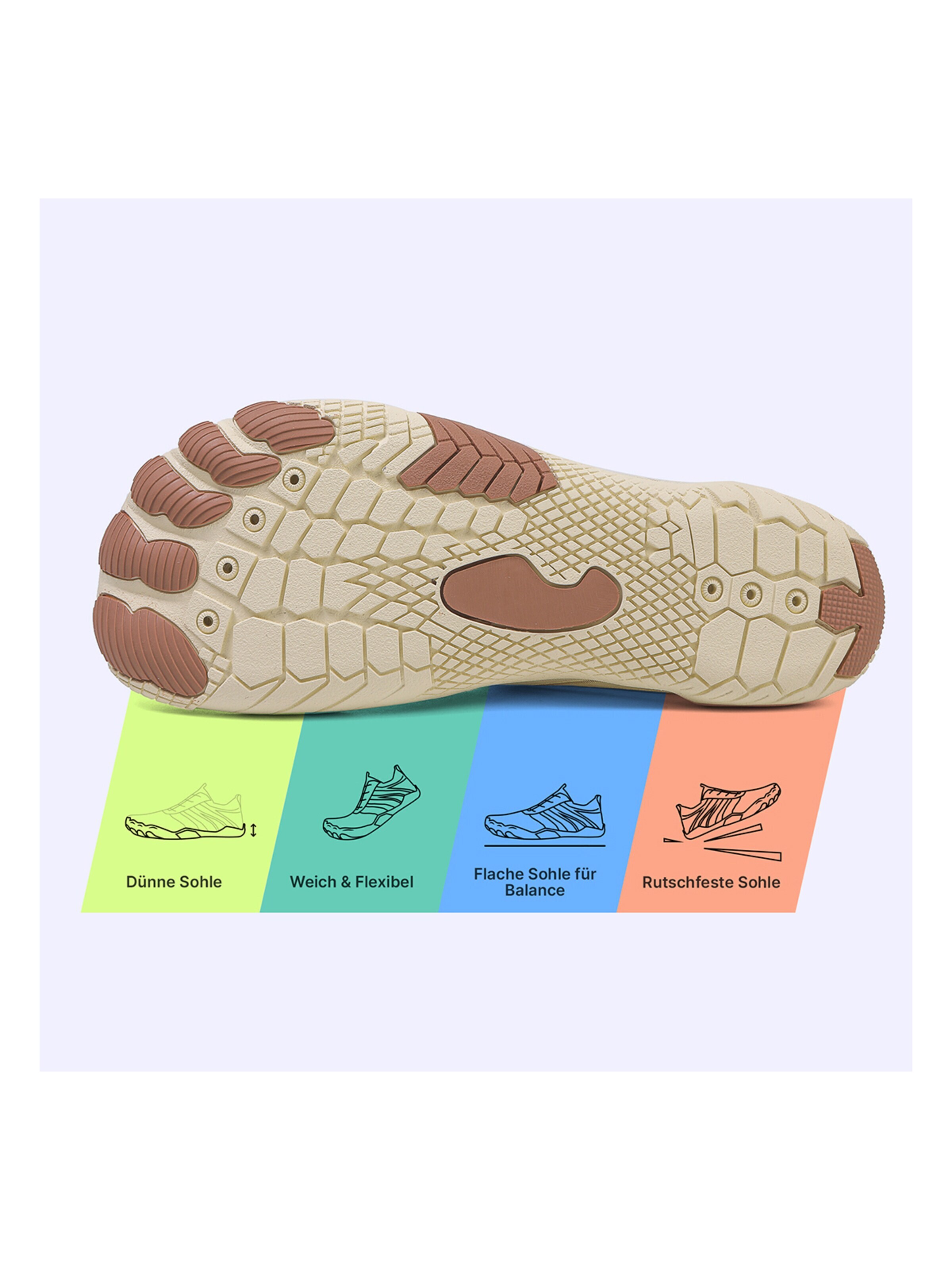 DOTALES Sneakers 'DOTALES - FlowStep Barfußschuhe' in Beige