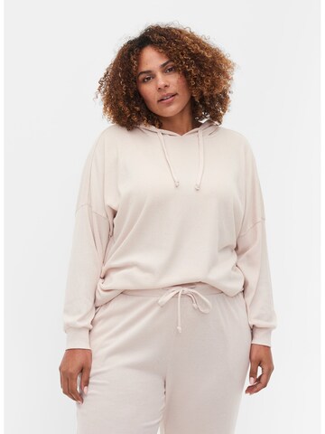 Zizzi Sweatshirt 'MRIKA' in Beige: front