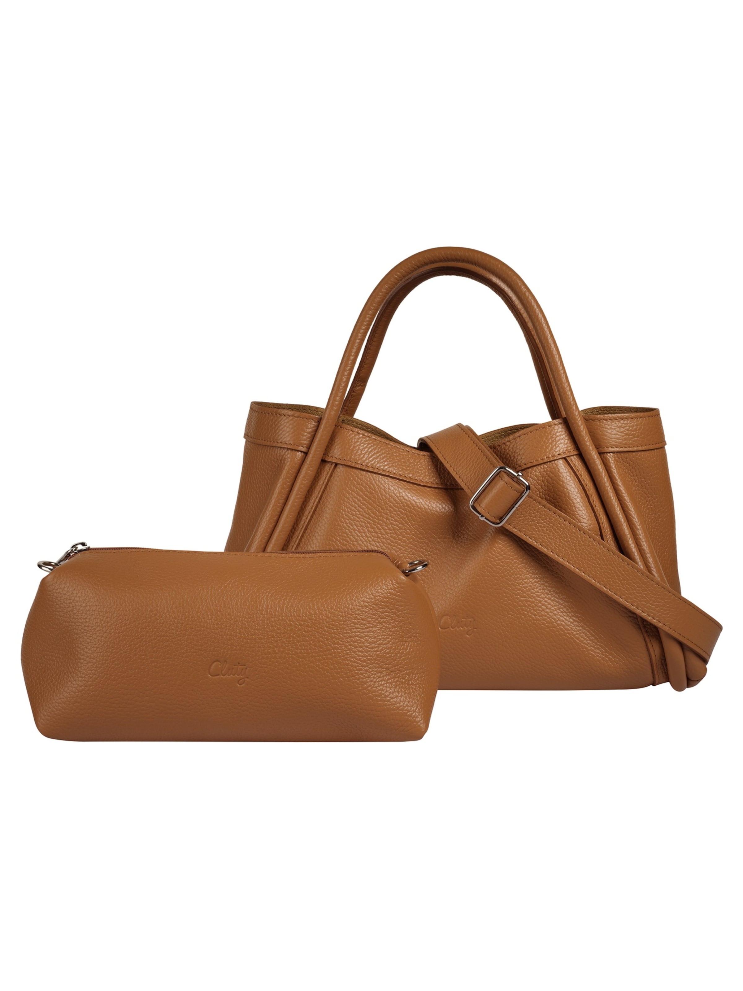 Cluty Handbag '2 IN 1' in Brown: front