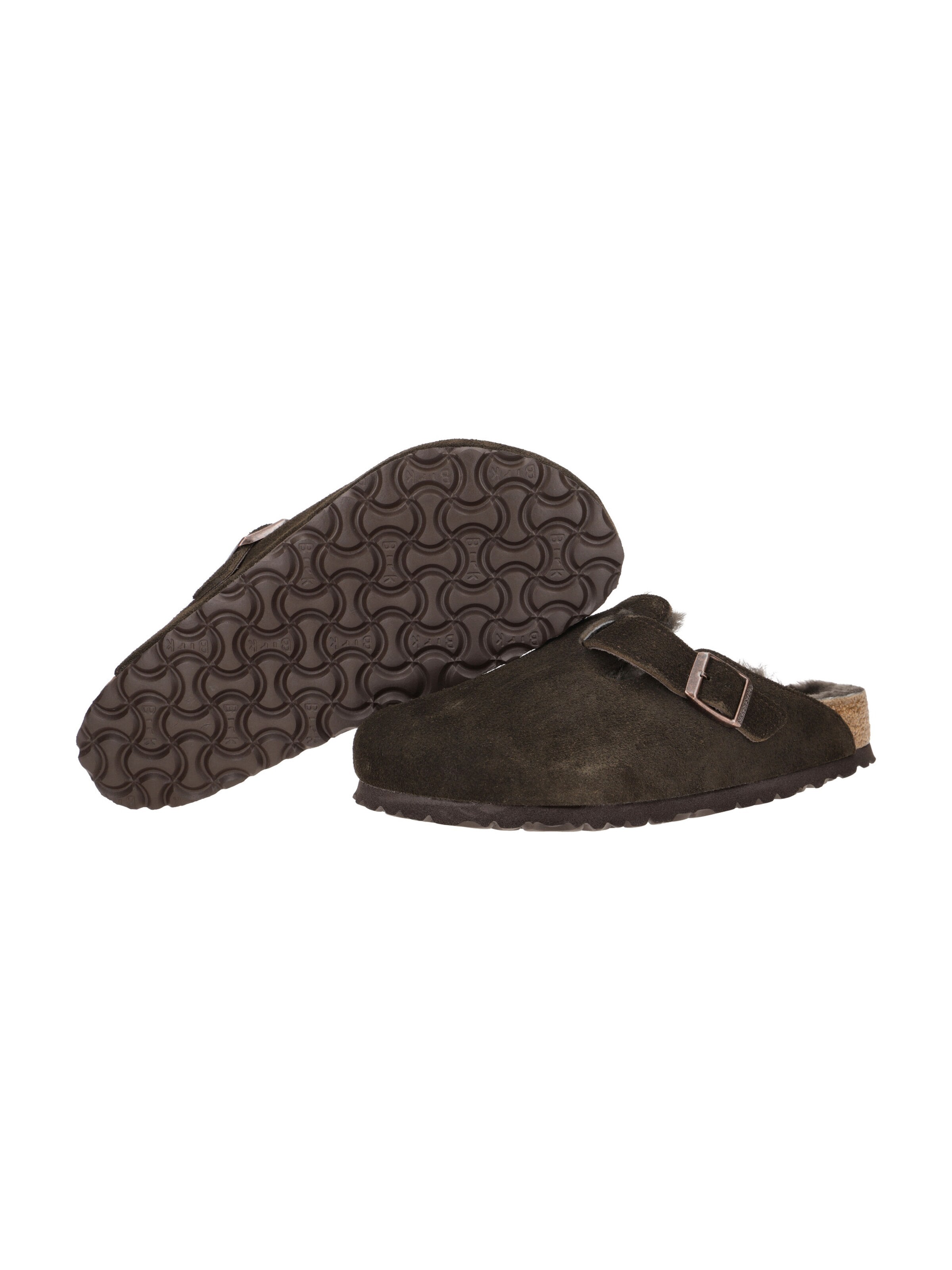 ruda BIRKENSTOCK Naminės šlepetės 'Birkenstock Boston Shearling Pantolette braun Normal-Weit 1020567'