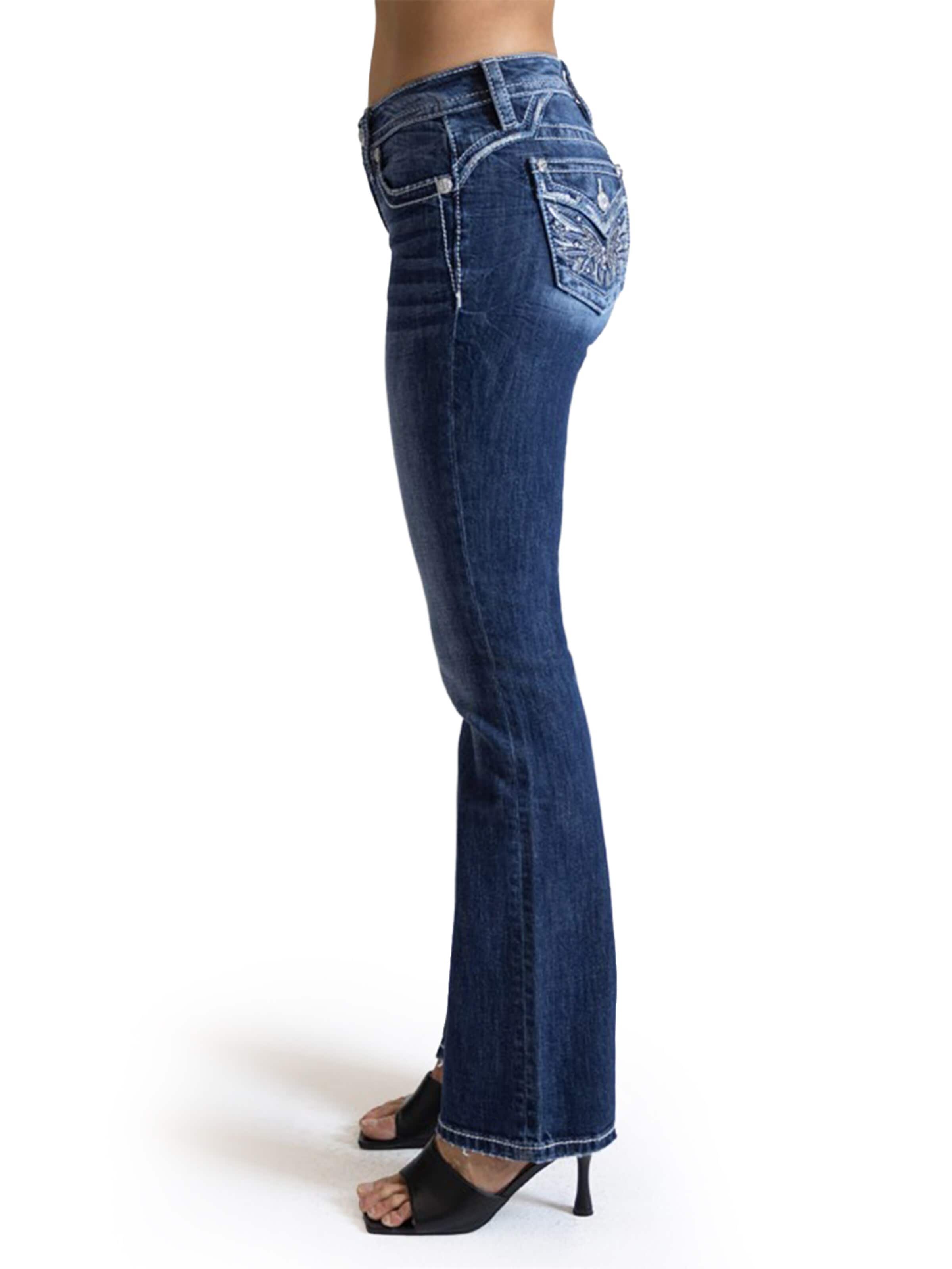 Bootcut Jean 'D1073 Jeans Mid-Rise Bootcut' Miss Me en bleu