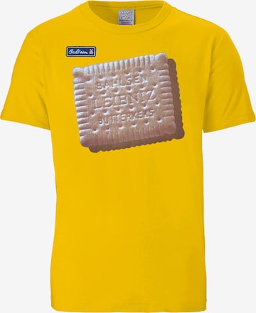 LOGOSHIRT Shirt 'Leibniz Keks' in Geel: voorkant