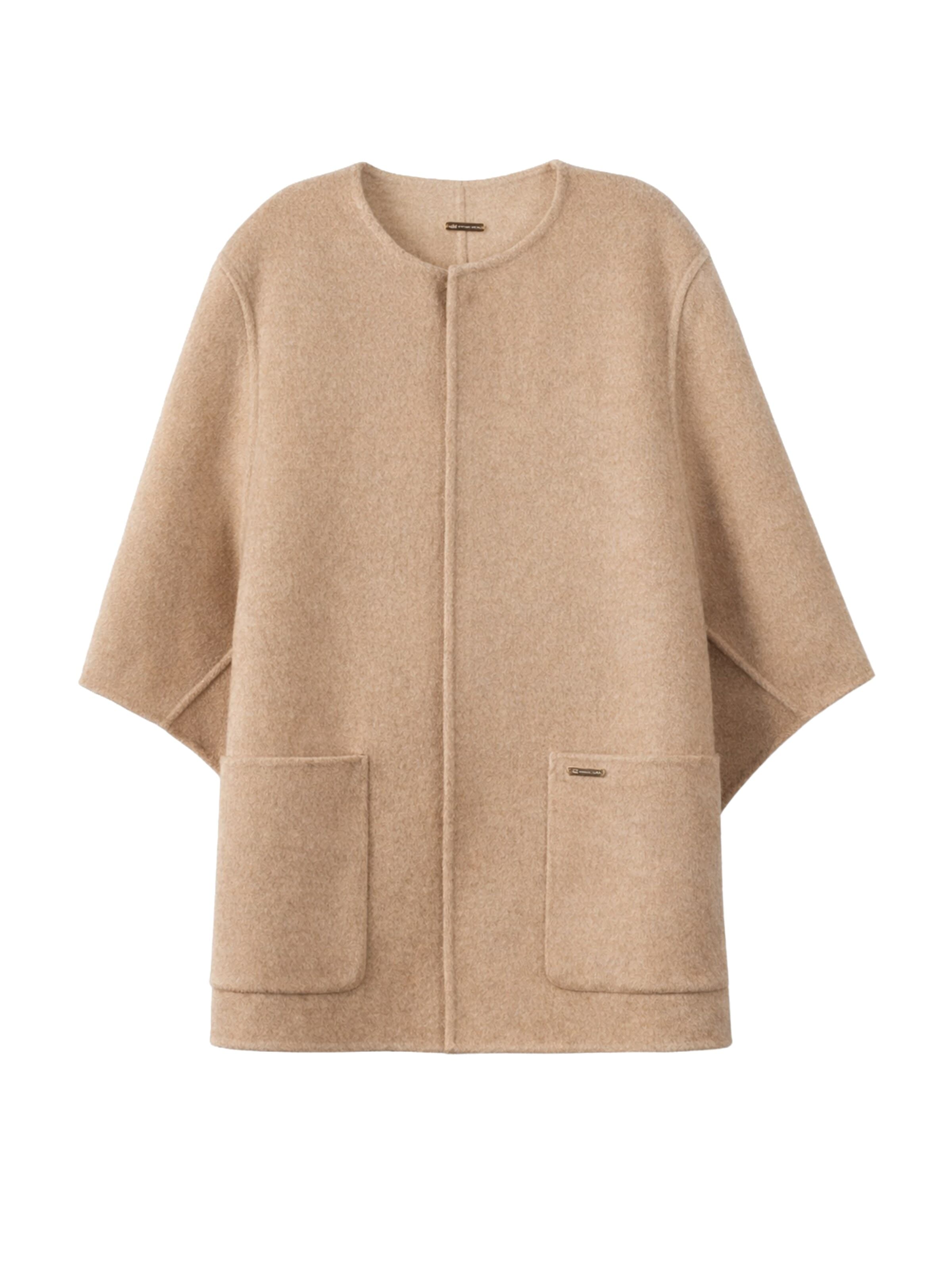 GOBI Cashmere Pullover 'Patch Pocket Cashmere Poncho Jacket' i M-L i beige, Produktvisning