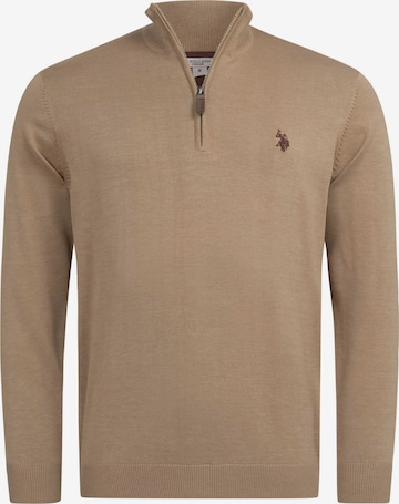 Pull-over U.S. POLO ASSN. en marron : devant