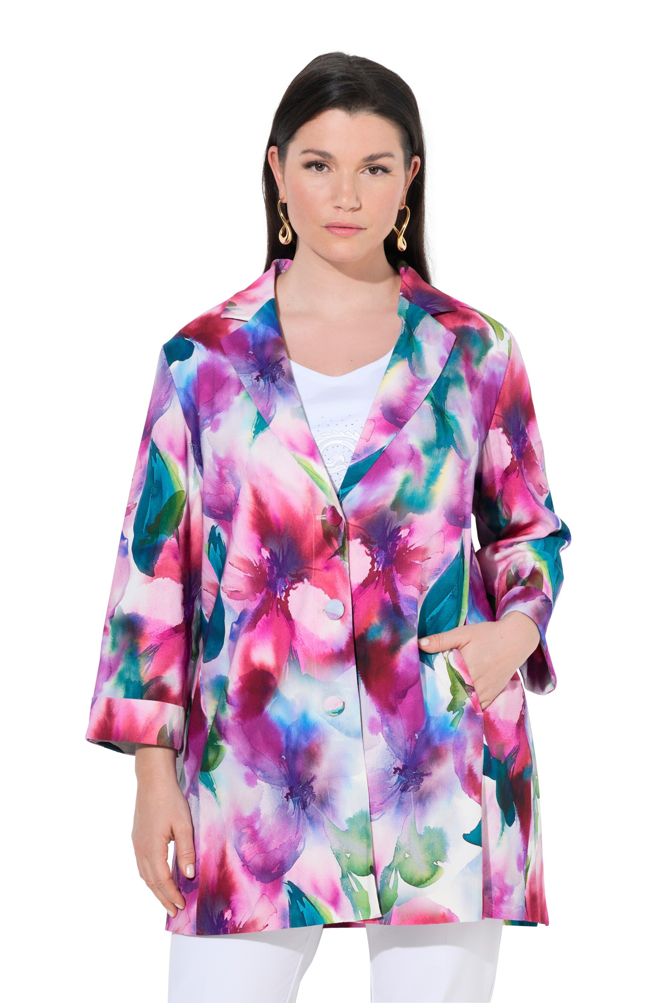 Ulla Popken Blazers in Wit: voorkant