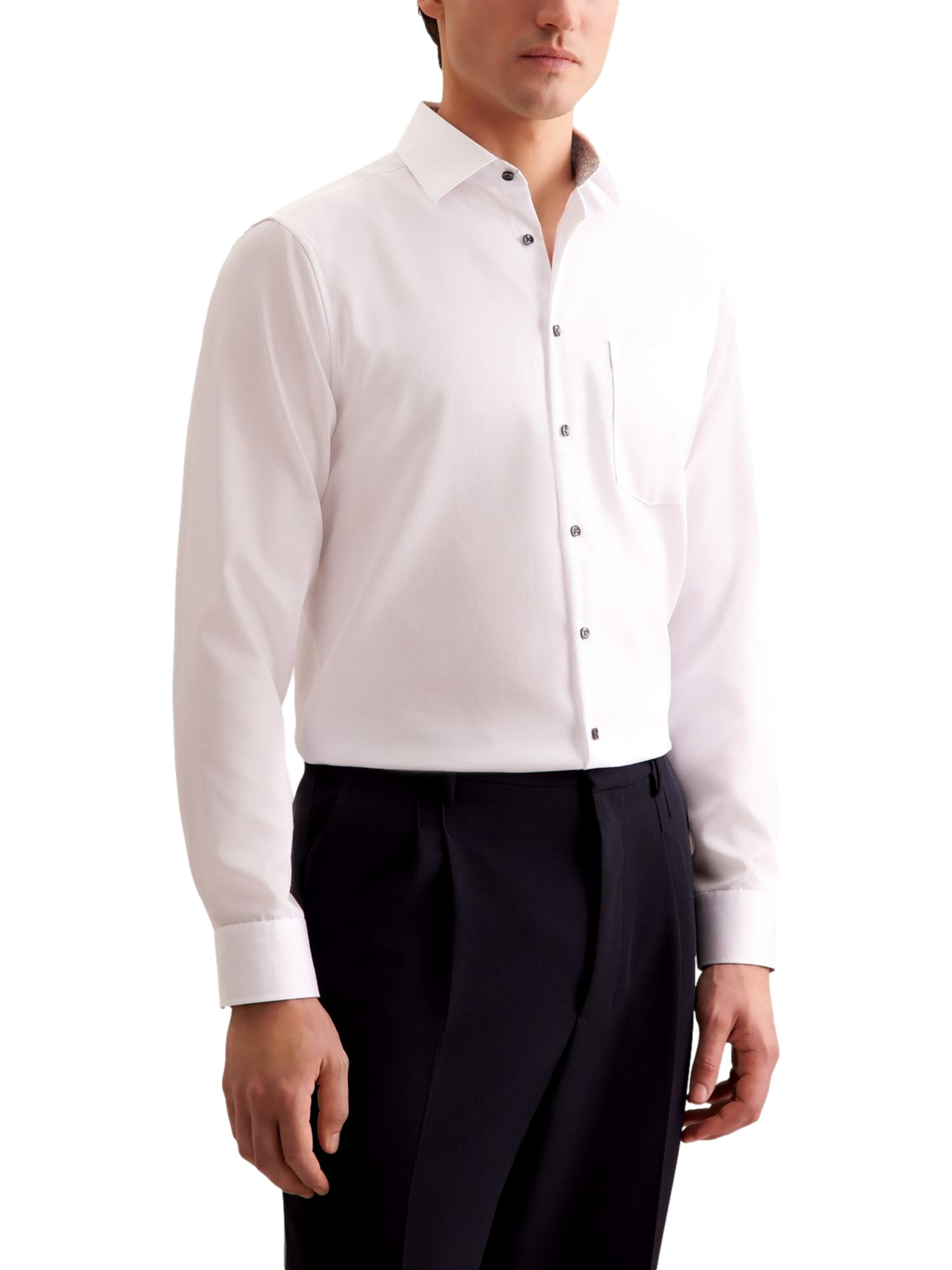 Regular fit Camicia 'BUSINESS KENT PATCH5' di SEIDENSTICKER in bianco