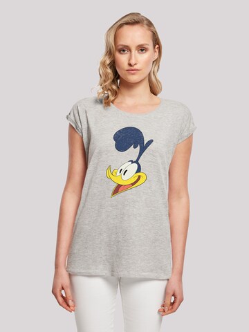F4NT4STIC Shirt 'Looney Tunes Road Runner Face' in Grijs: voorkant