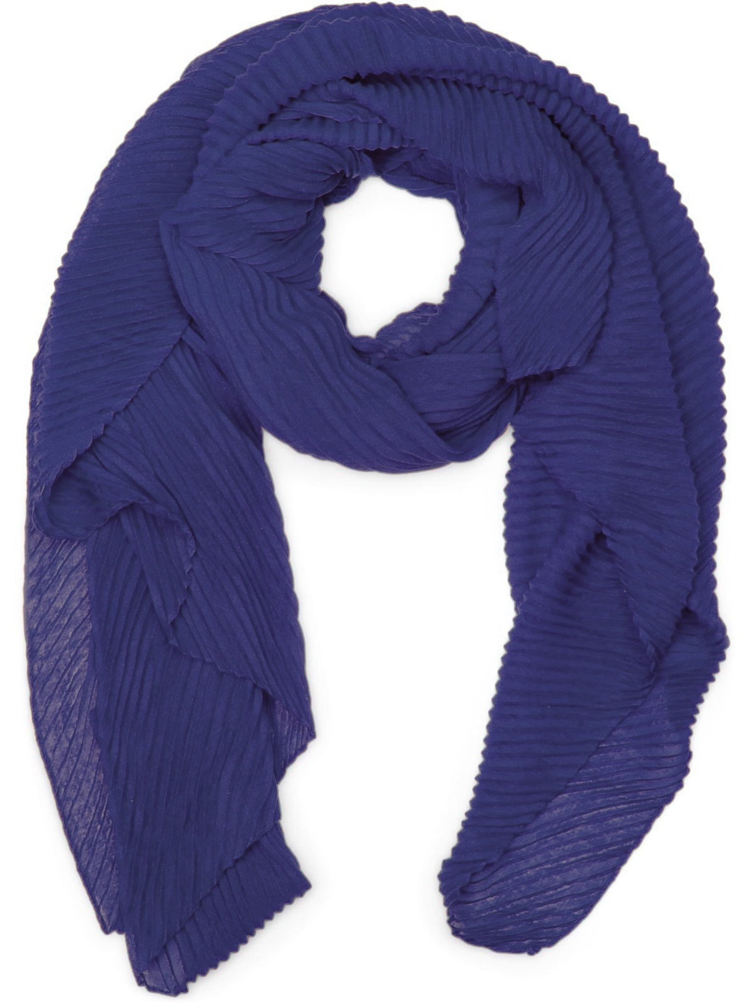 styleBREAKER Schal 'Gekreppter Unifarbener Schal'‌‌‌‌‌‌‌‌ in Blau: Vorderseite