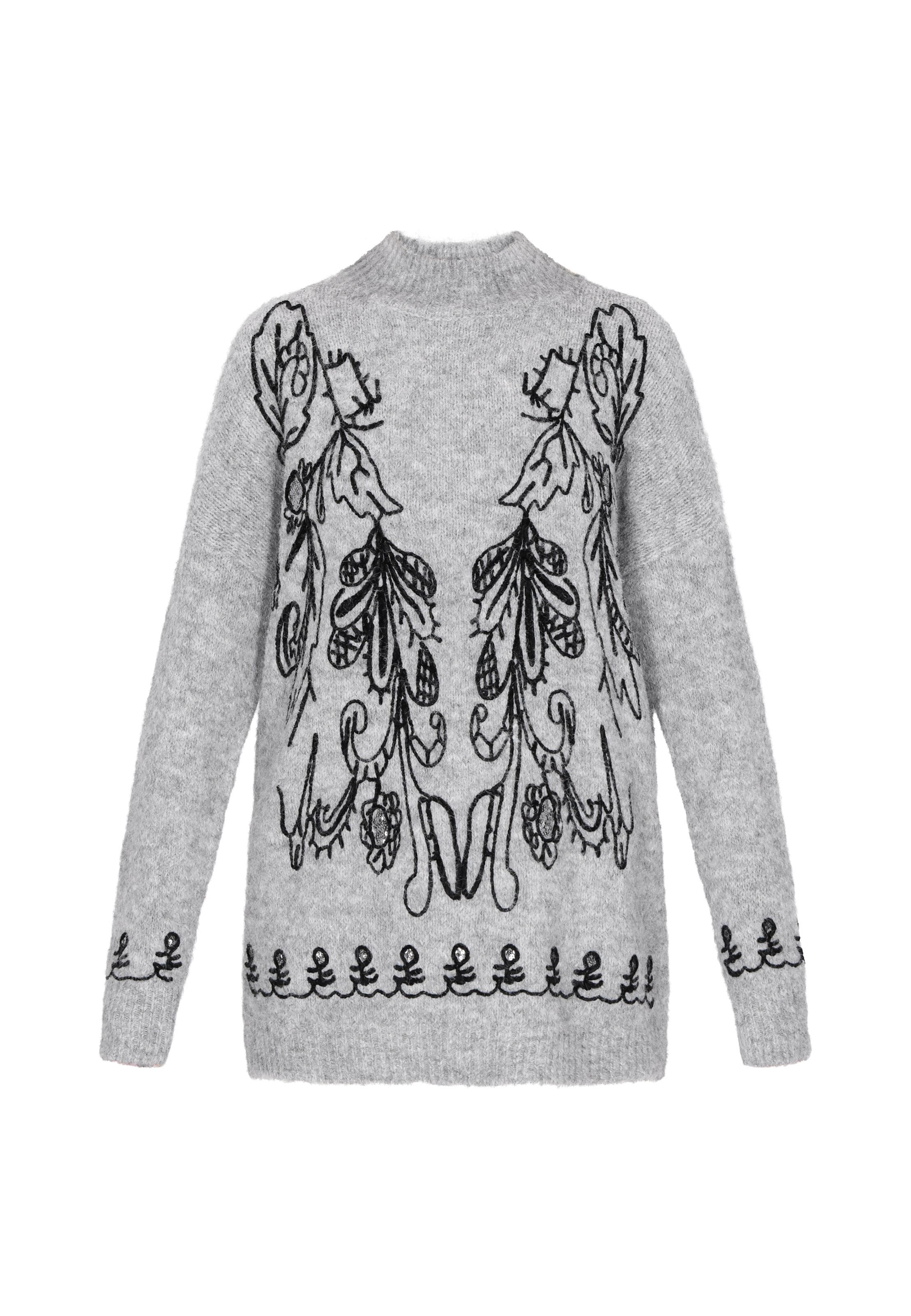 usha FESTIVAL Υπερμέγεθες πουλόβερ σε γκρι: μπροστά