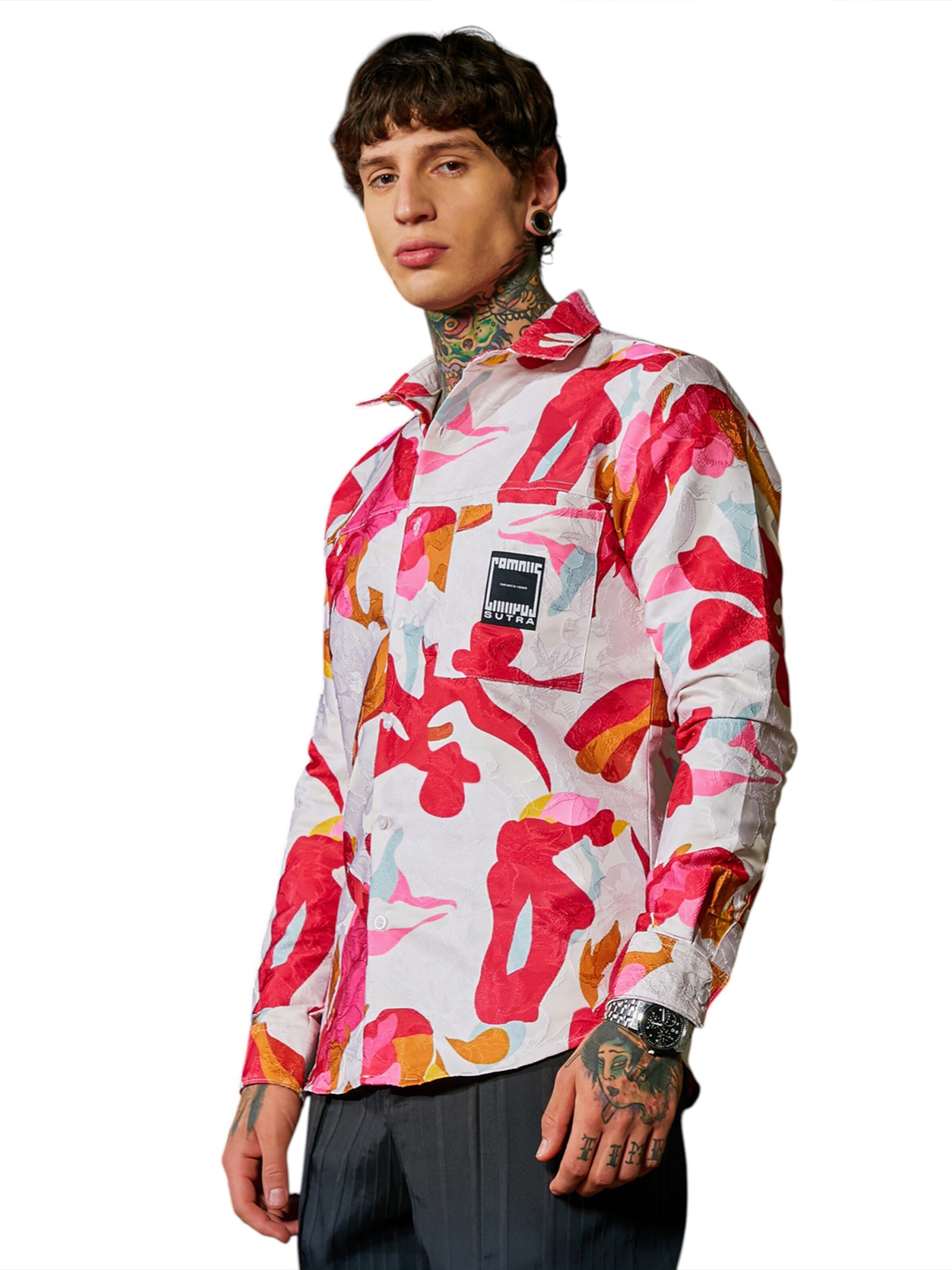 sarkans Campus Sutra Komforta piegriezums Krekls 'Kimber'