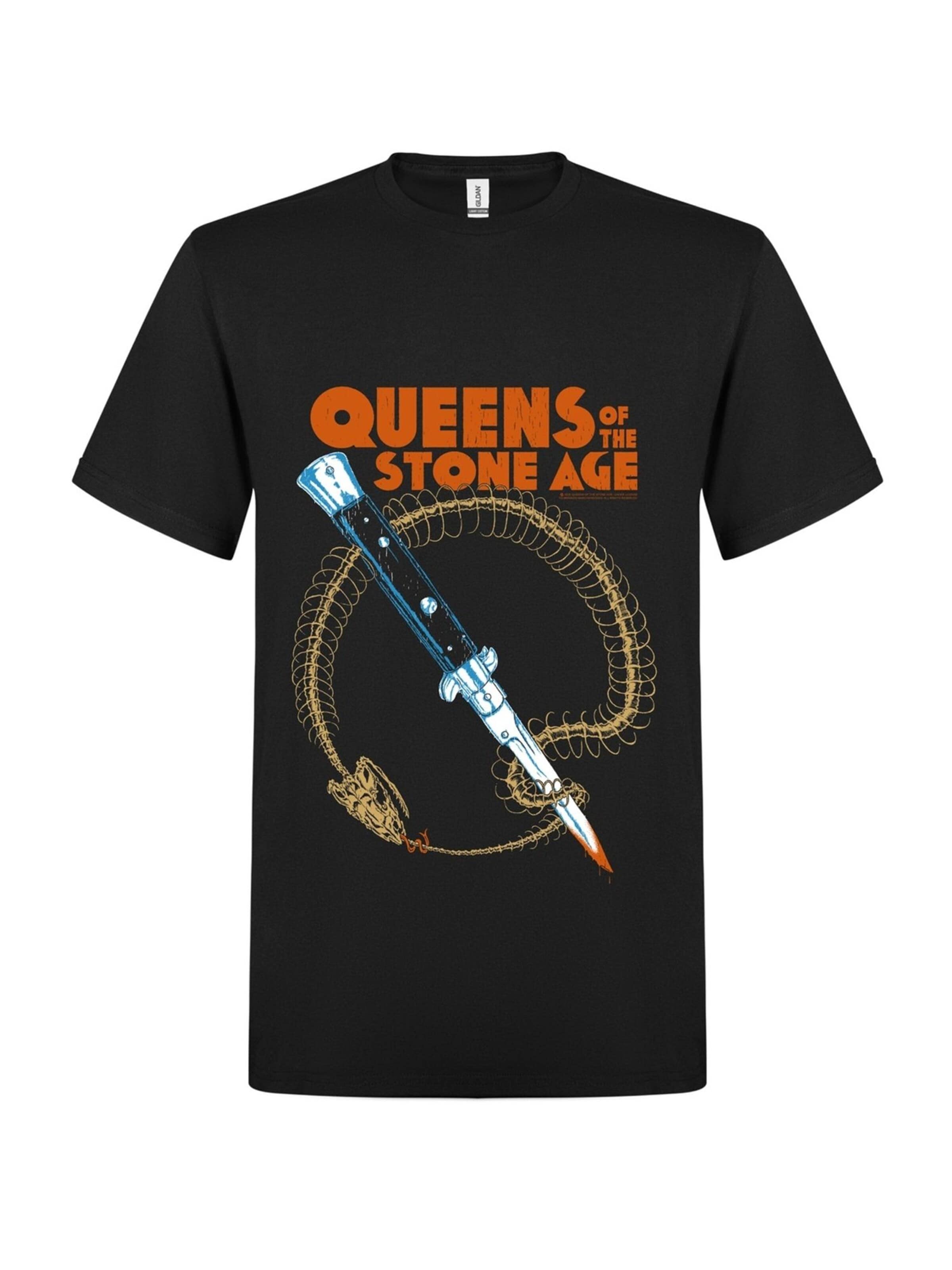 Rockshirts Shirt 'Queens of the Stone Age Snake Skeleton' in Black: front