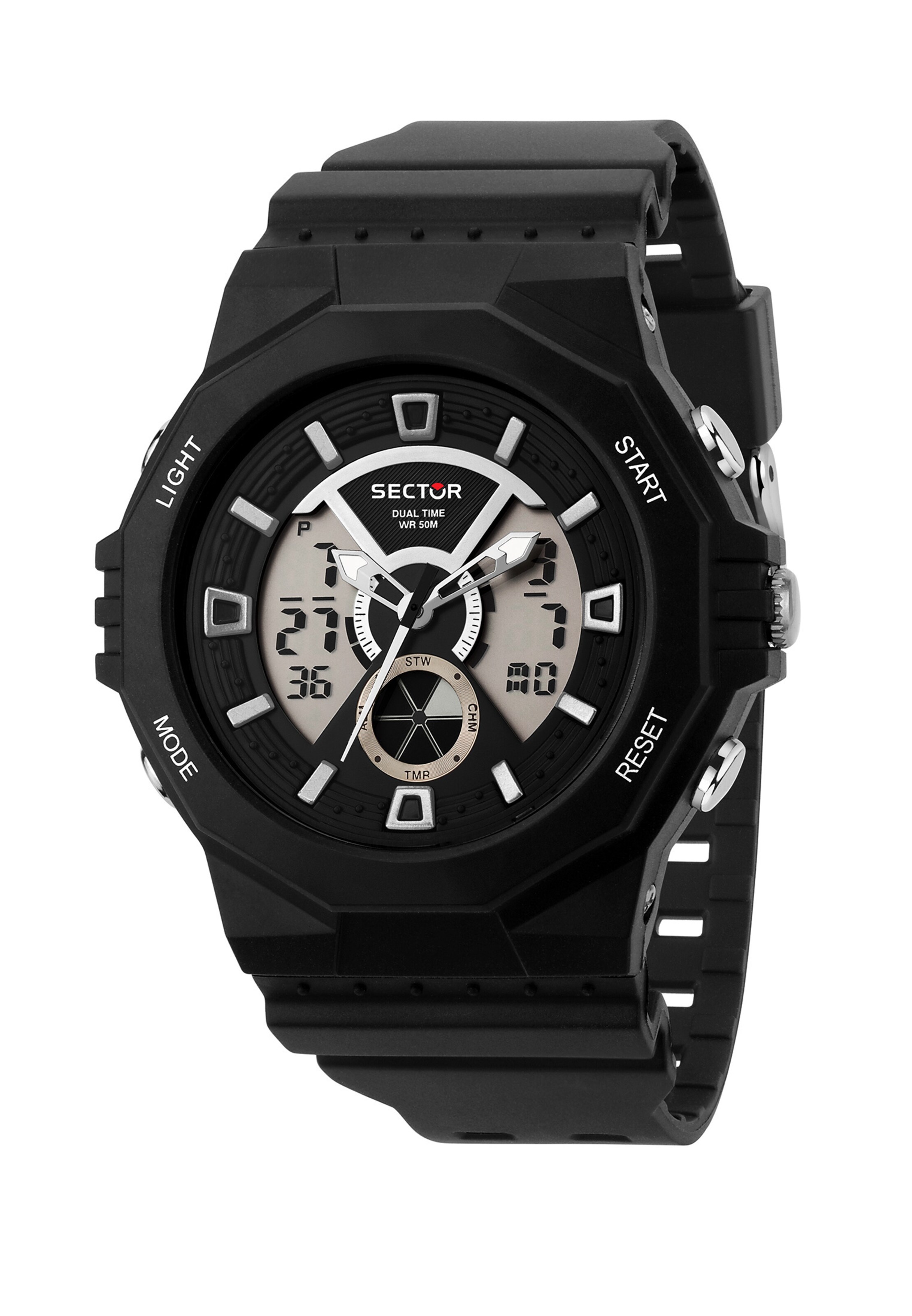 SECTOR Uhr in Schwarz: Vorderseite