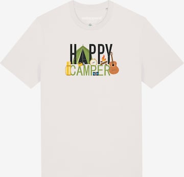 T-Shirt ' Happy Camper ' Watapparel en blanc : devant