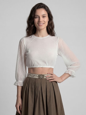 Blouse folklorique 'Kaktus' SPIETH & WENSKY en blanc : devant