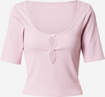 T-shirt Abercrombie & Fitch en rose : devant