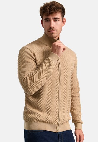 INDICODE JEANS Gebreid vest 'Lexson' in Beige