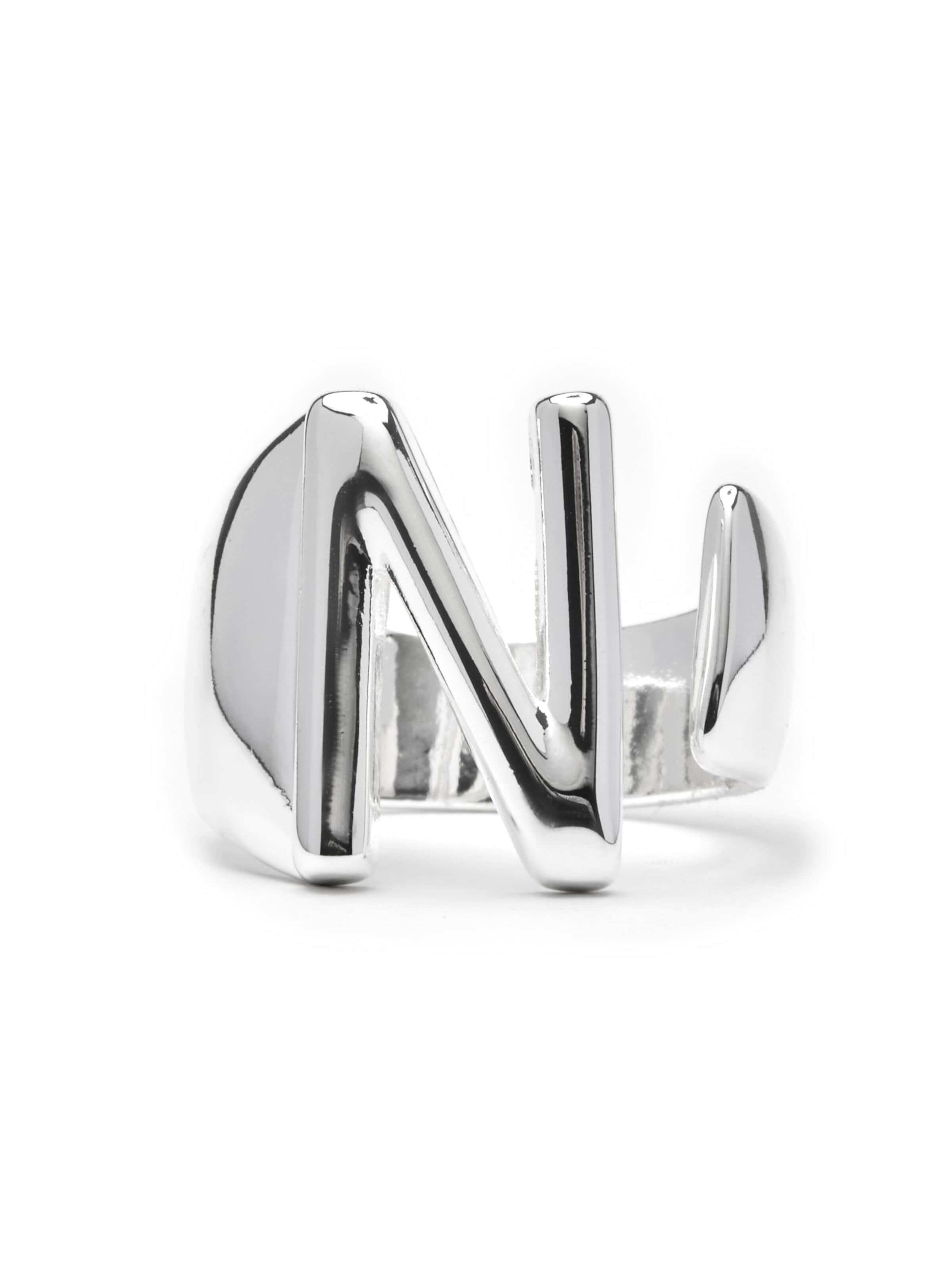 Luxenter Prsten 'Alphabet N' – stříbrná: přední strana
