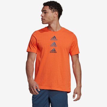 ADIDAS SPORTSWEARTehnička sportska majica 'Designed To Move Logo' - narančasta boja: prednji dio