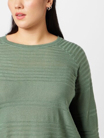 ONLY Carmakoma Sweater 'NEW AIRPLAIN' in Green