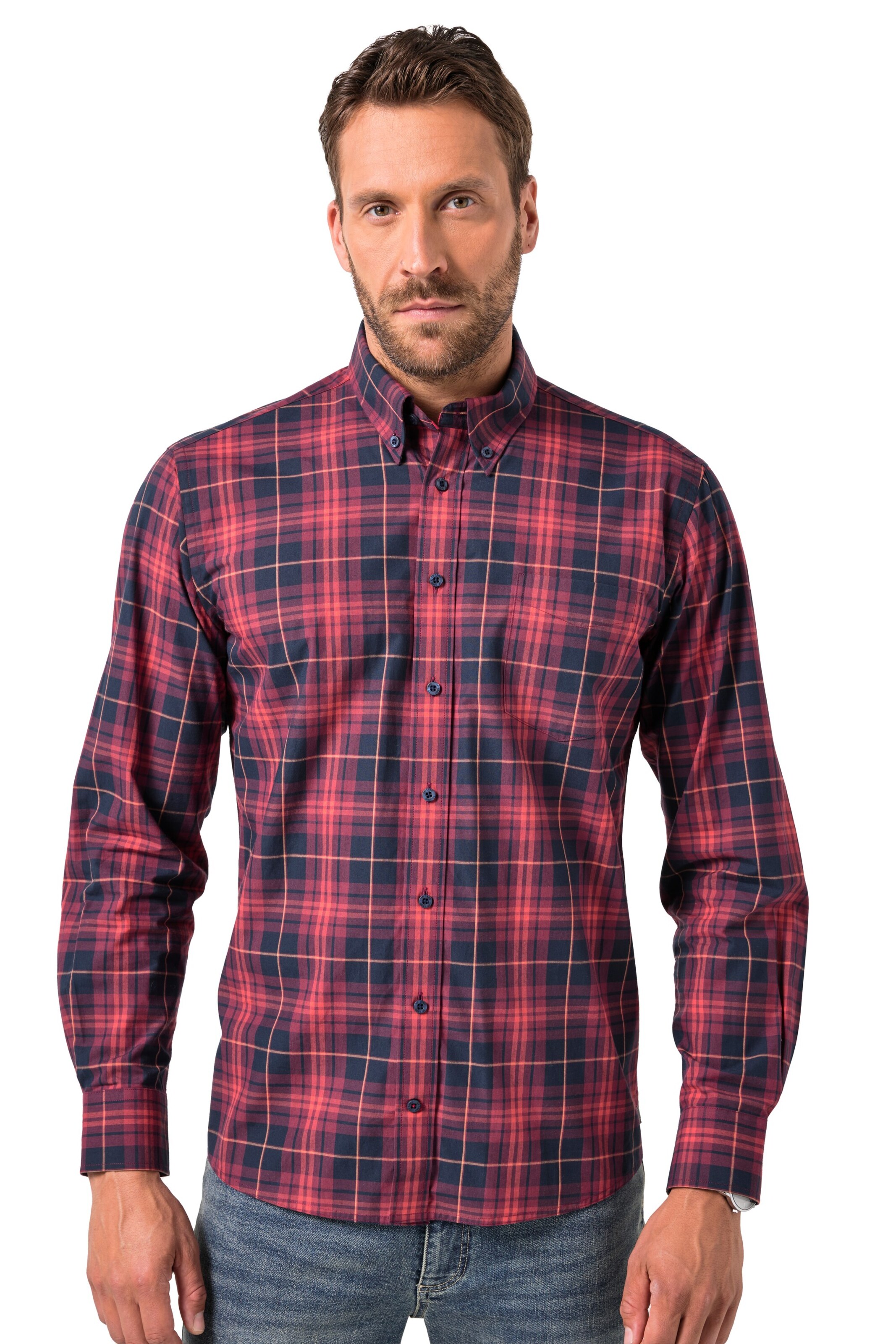 JP1880 Regular fit Button Up Shirt in Red: front