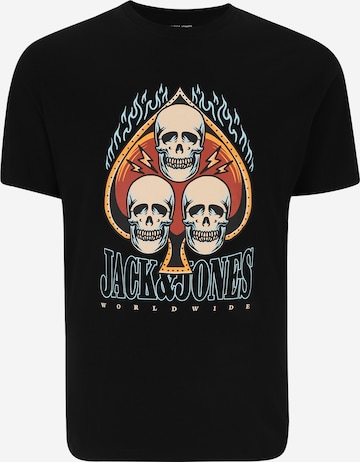 T-Shirt 'HEAVENS' Jack & Jones Plus en noir : devant