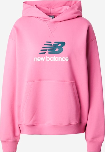 XS dydžio Megztinis be užsegimo 'Athletics' iš new balance, spalva – tamsiai žalia / rožinė / balta, Prekių apžvalga