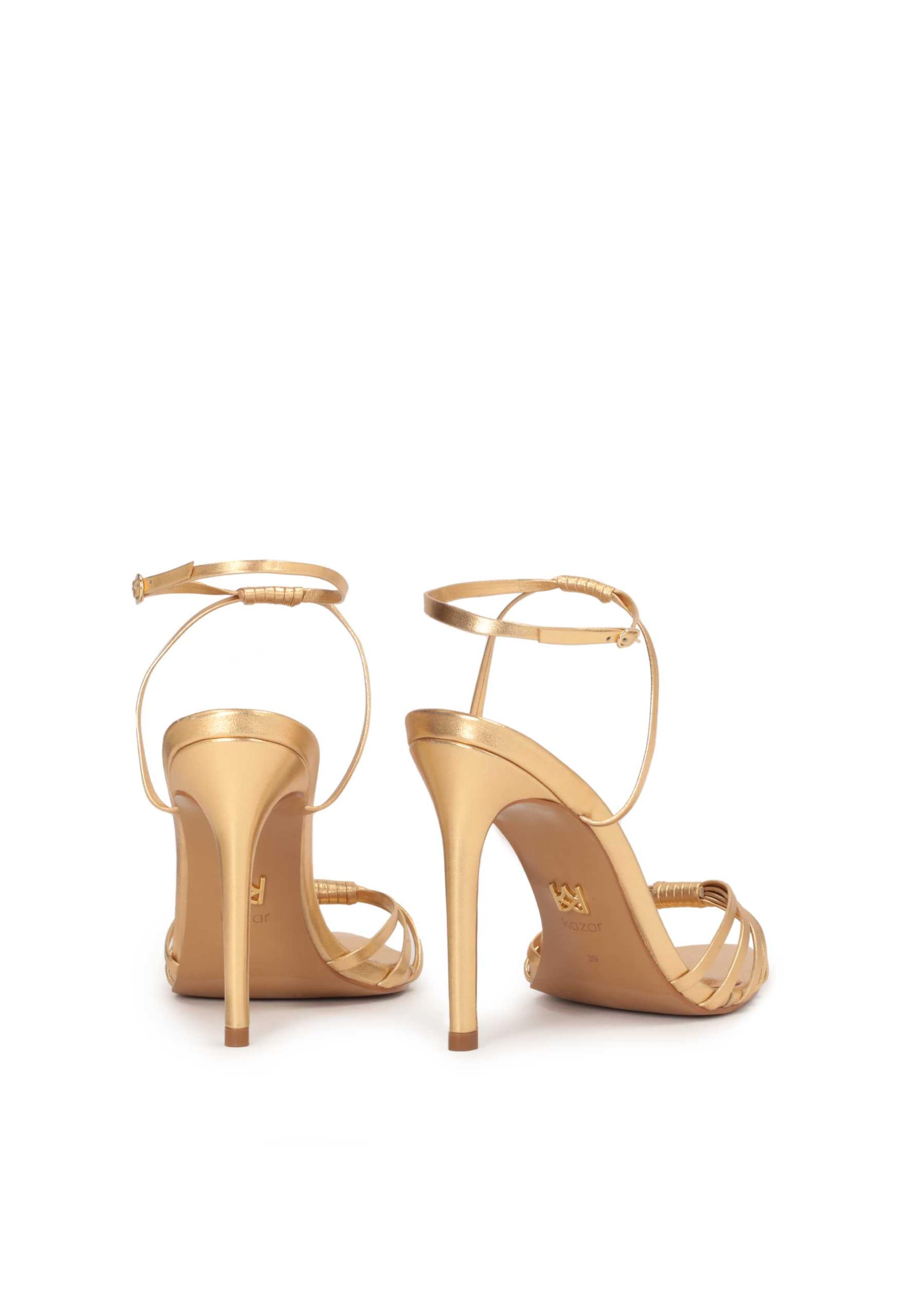 Sandale cu baretă de la Kazar pe auriu