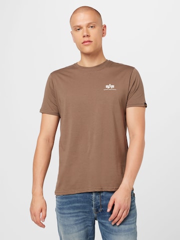 ALPHA INDUSTRIES Regular Fit ABOUT T-Shirt in Taupe | YOU