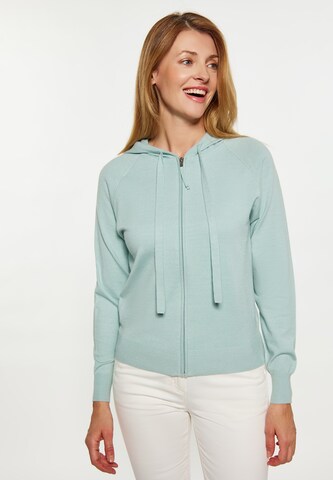 usha BLUE LABEL Sweatvest in Groen: voorkant