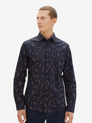 TOM TAILOR Slim fit Button Up Shirt in Blue: front