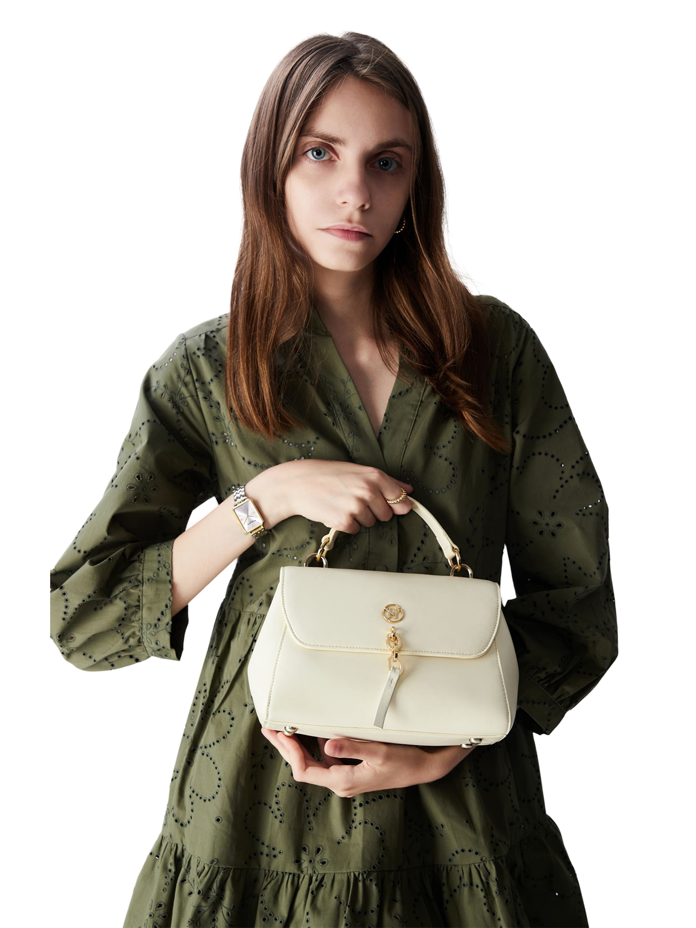 Victoria Hyde Håndtaske ' Elegance ' i beige: forside