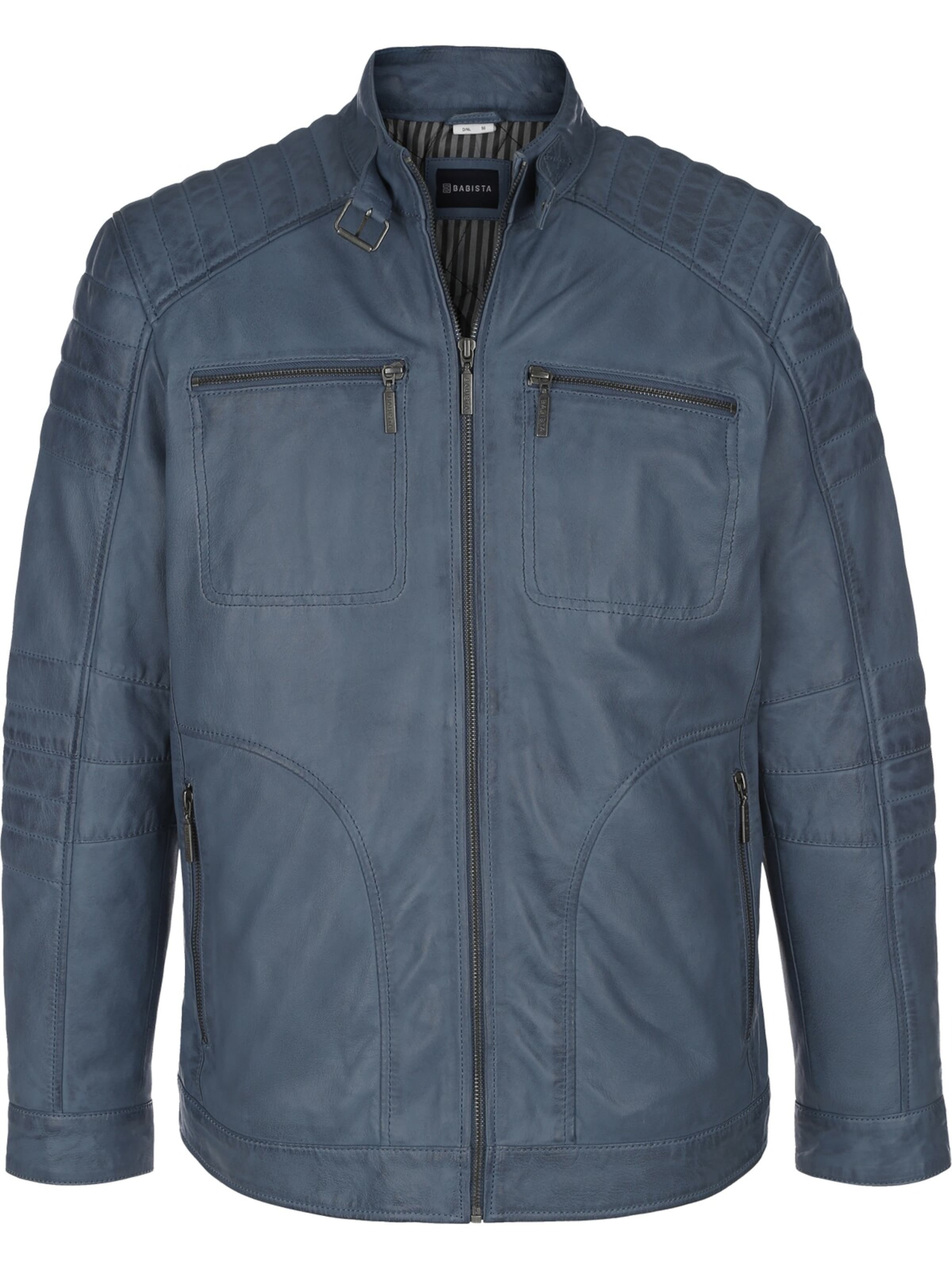 BABISTA Lederjacke ' Zanzino ' in Blau: Vorderseite