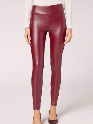 CALZEDONIA Skinny Leggings 'thermo' in Rot: predná strana