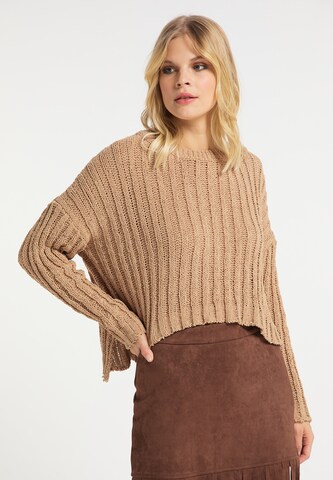 Pull-over IZIA en beige : devant