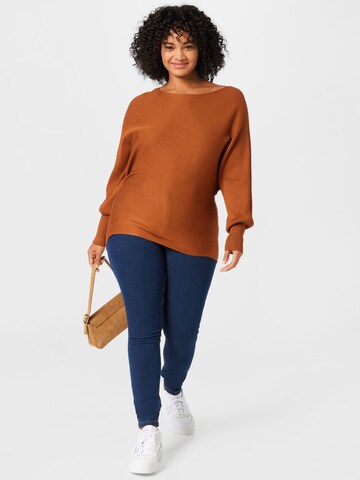 ONLY Curve Sweater 'ADALINE' in Brown
