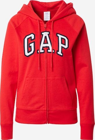 GAP Zip-Up Hoodie in Red: front